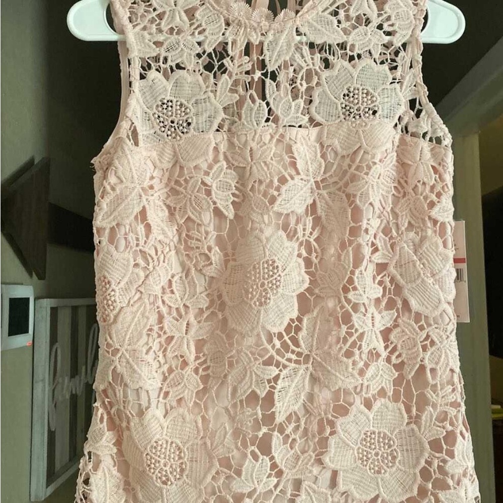 Nanette Lepore Pink Lace Blouse